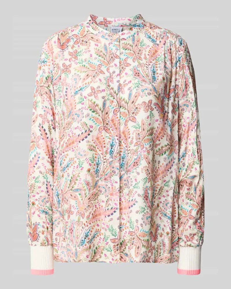 Emily van den Bergh Regular Fit Bluse aus Viskose im Allover-Look Rosa