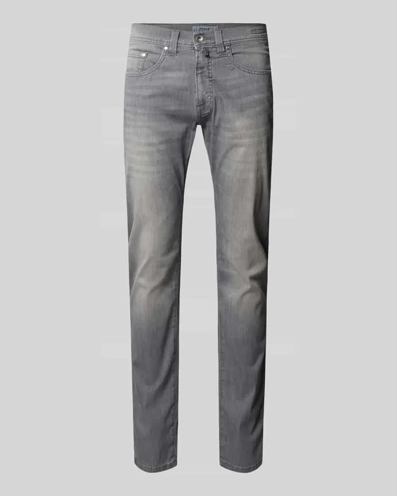 Pierre Cardin Jeans im Used-Look Modell 'Lyon Tapered Hellgrau