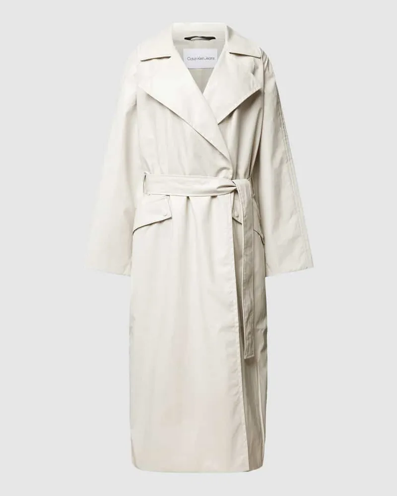 Calvin Klein Trenchcoat mit Bindegürtel Modell 'GLOSSY Beige