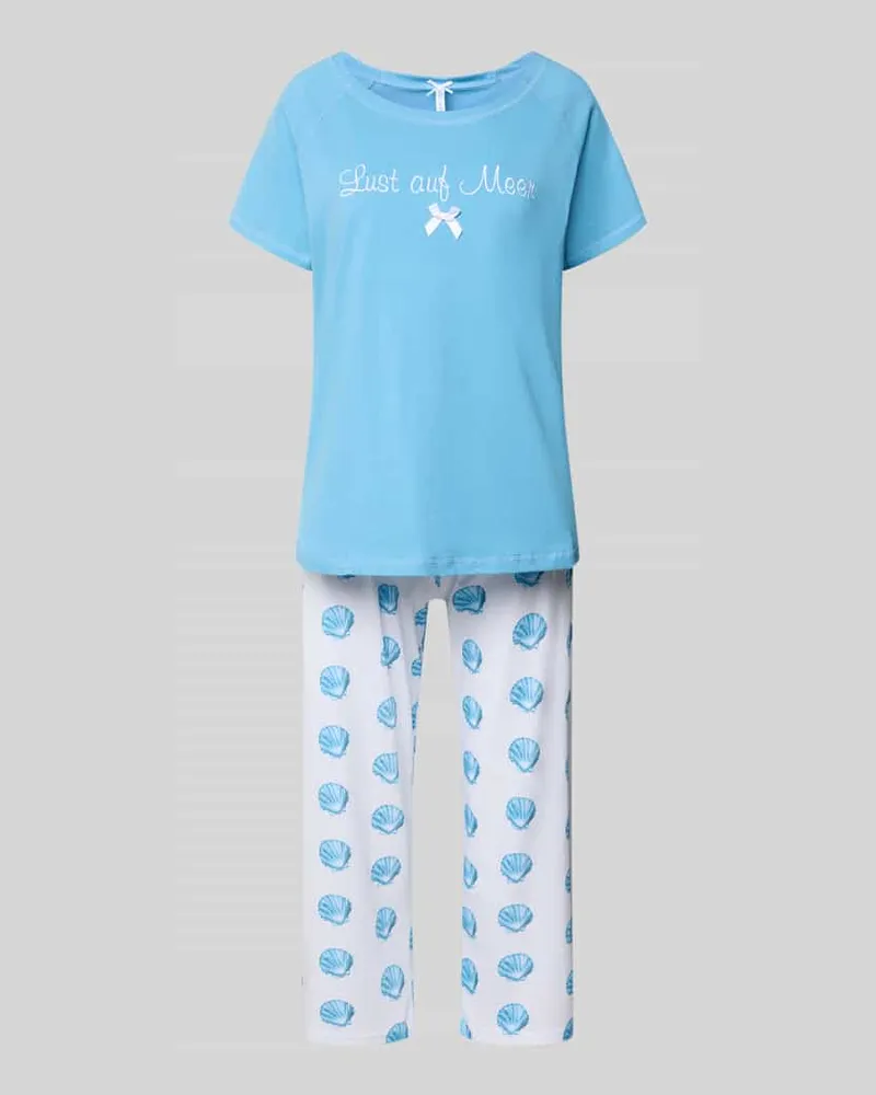 Louis & Louisa Regular Fit Pyjama mit Schleifen-Detail Blau