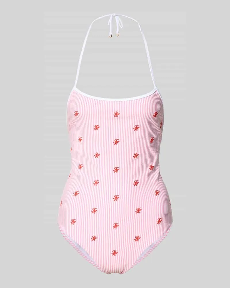 Tommy Hilfiger Badeanzug mit Neckholder Rosa