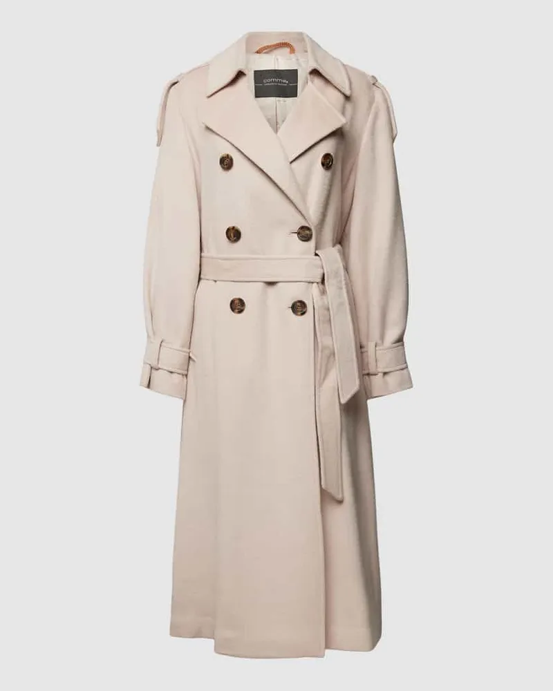COMMA Trenchcoat mit Bindegürtel in unifarbenem Design Hellbraun