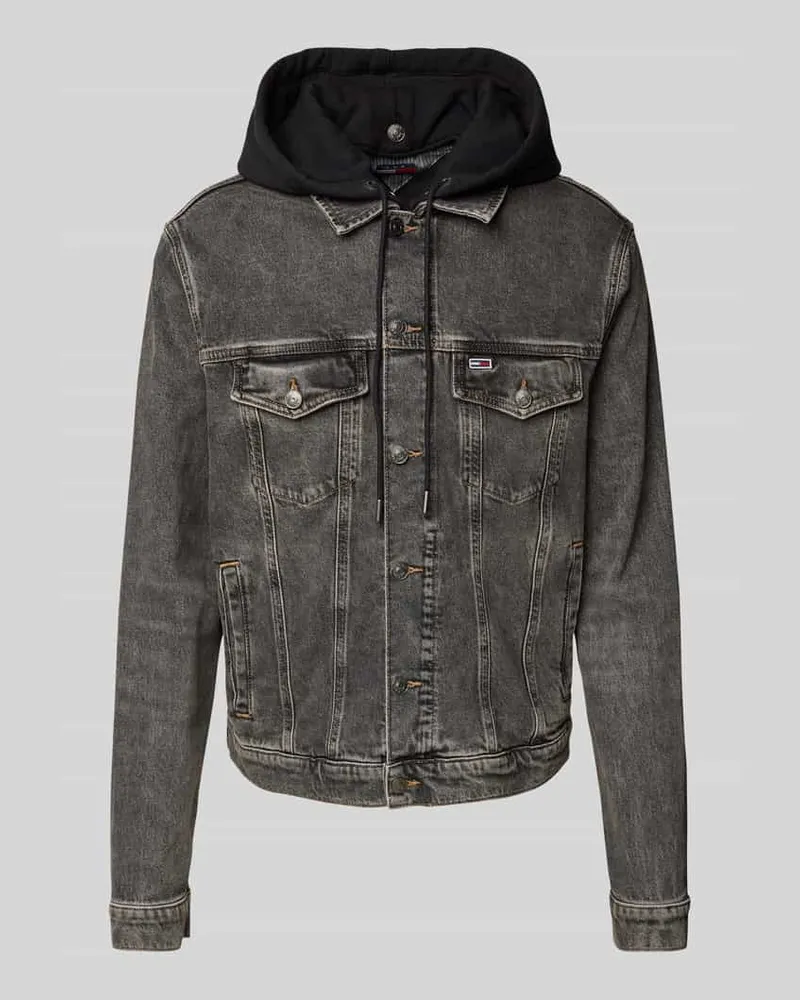 Tommy Hilfiger Regular Fit Jeansjacke mit Label-Stitching Modell 'RYAN Black