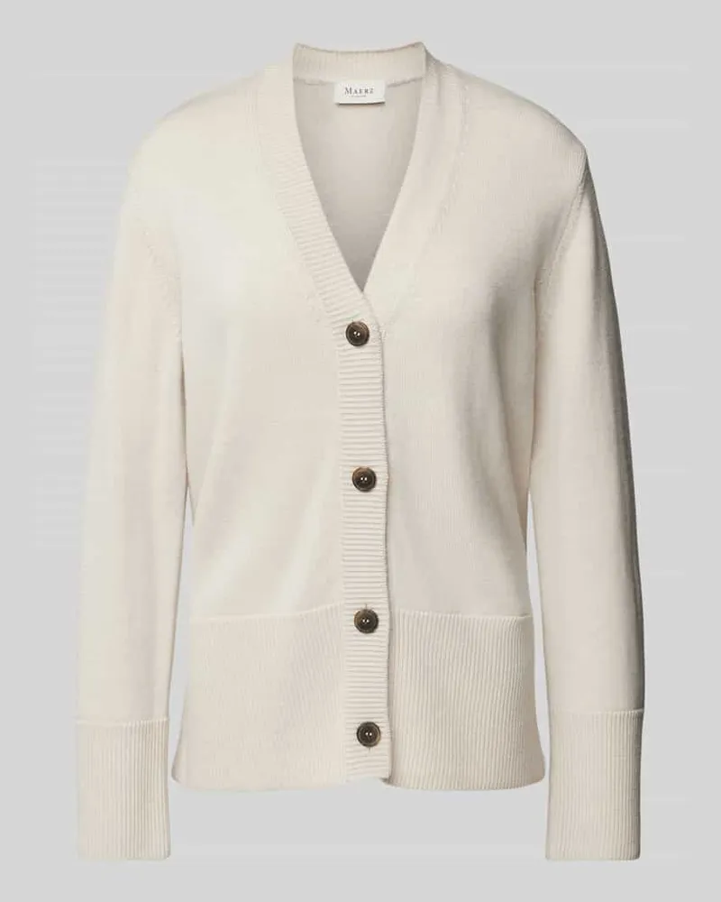 Maerz Wollcardigan mit V-Ausschnitt Beige