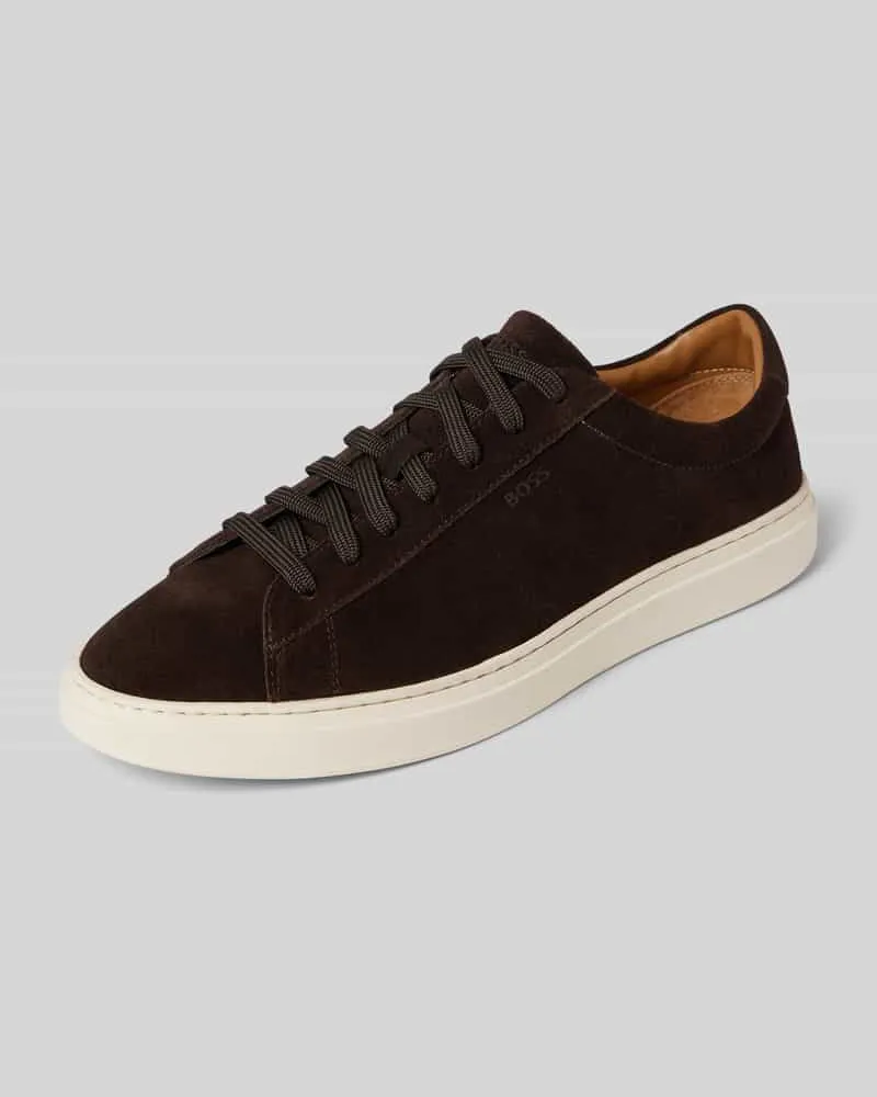 HUGO BOSS Sneaker mit Label-Details Modell 'Kieran Dunkelbraun