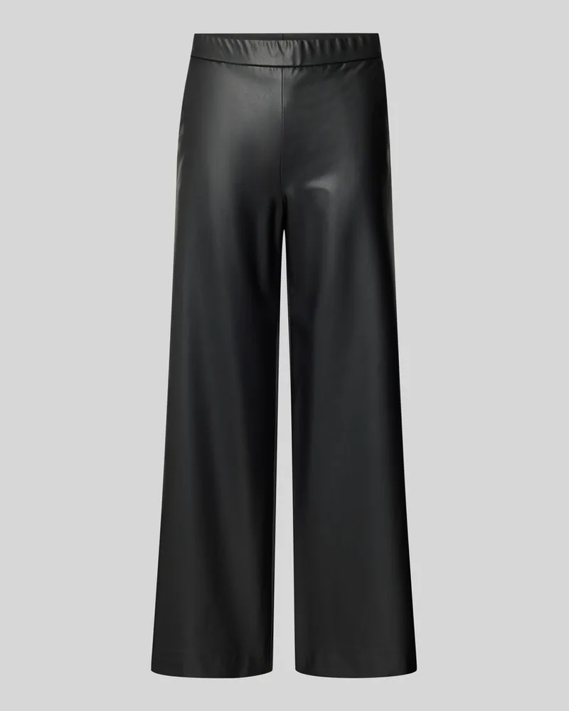 RAFFAELLO ROSSI  Wide Leg Culotte in Leder-Optik Modell 'PALINA Black