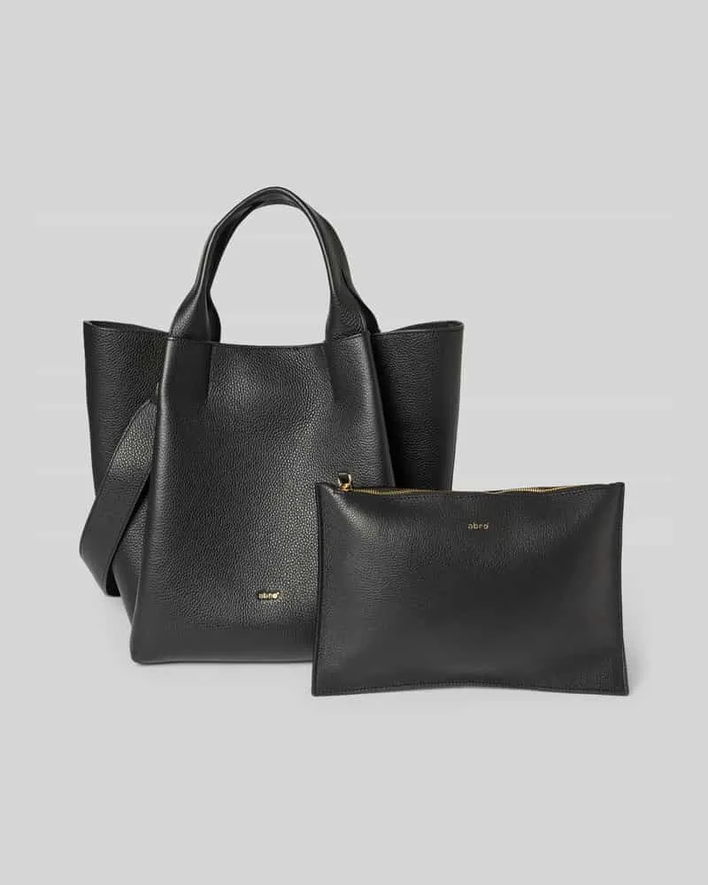 Abro Shopper mit Strukturmuster Modell 'Media Black