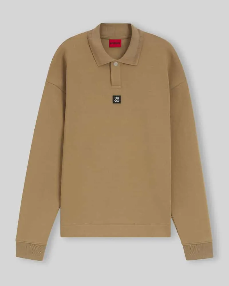 HUGO BOSS Oversize Fit Sweatshirt aus Baumwoll-Mix Modell 'Dabins Beige