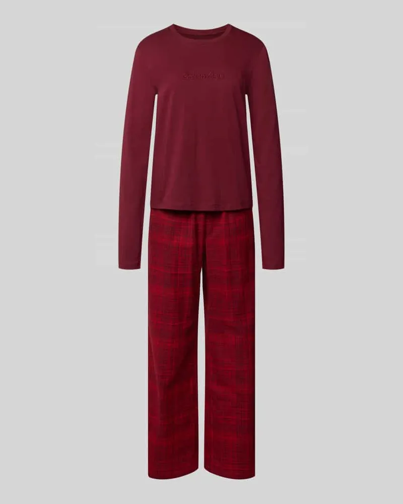 Calvin Klein Pyjama mit Label-Details Rot