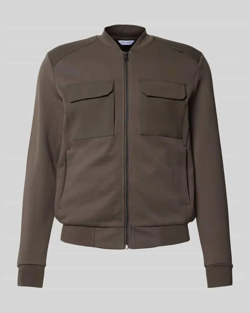 Antony Morato Slim Fit Sweatjacke mit Viskose-Anteil Modell 'Neuter Oliv