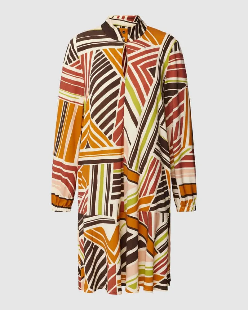 Marc Cain Knielanges Kleid mit Schlüsselloch-Ausschnitt Rostrot