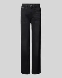 Calvin Klein Straight Fit High Waist Jeans mit Label-Detail Black