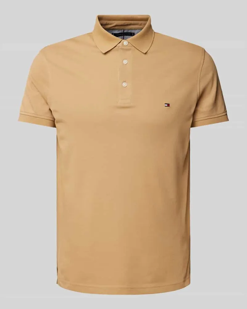 Tommy Hilfiger Slim Fit Poloshirt mit Logo-Stitching Khaki