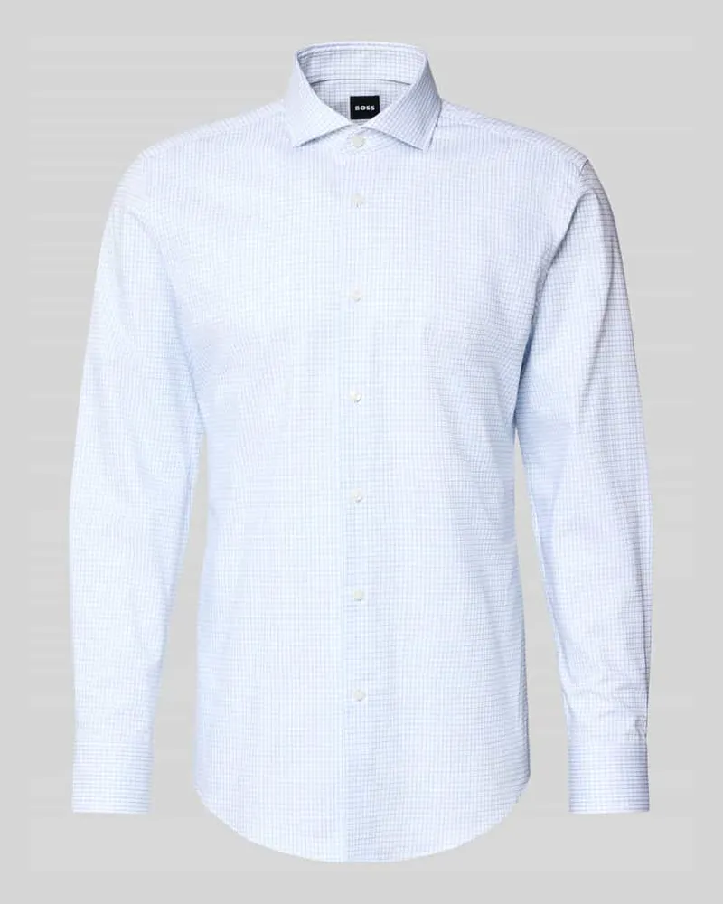 HUGO BOSS Slim Fit Businesshemd aus Baumwoll-Mix Modell 'HANK Bleu