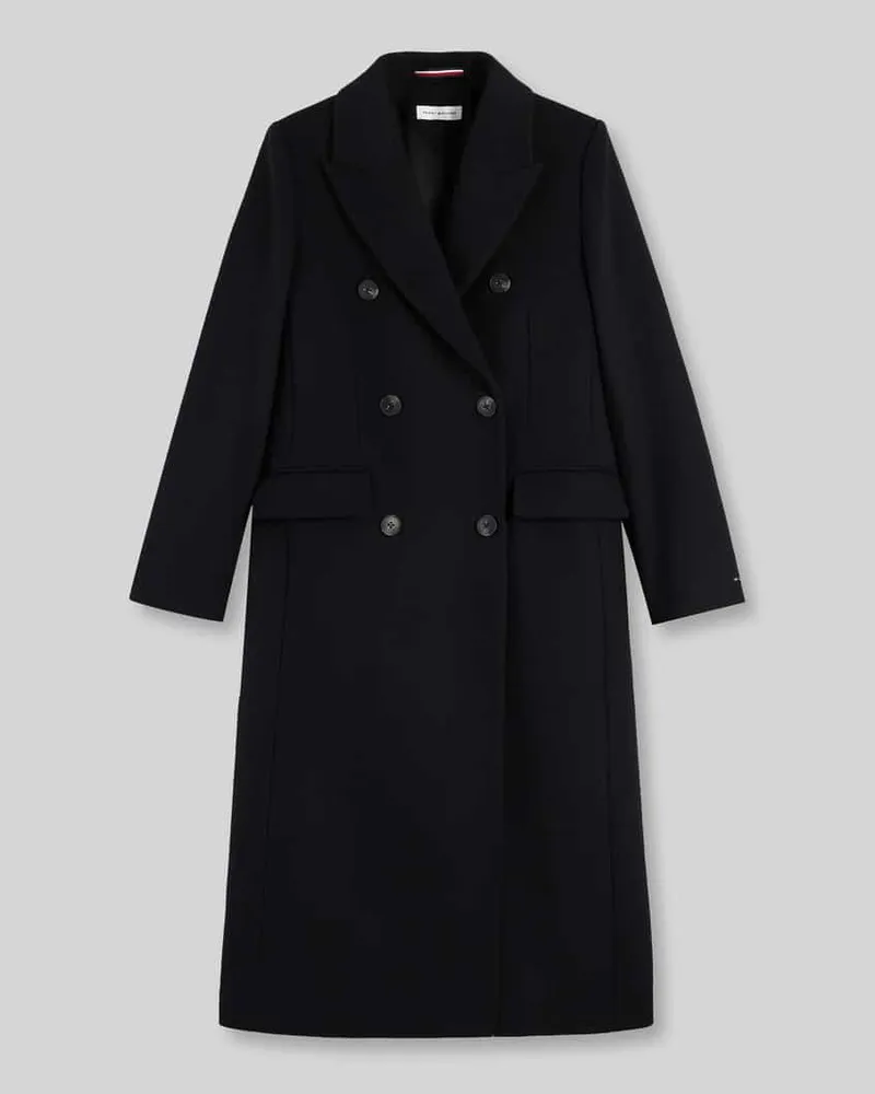 Tommy Hilfiger Slim Fit Mantel aus Woll-Mix Black
