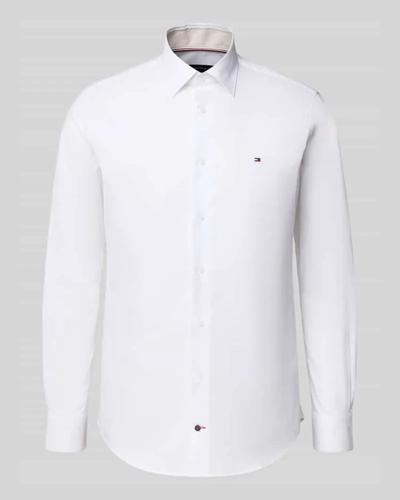 Tommy Hilfiger Regular Fit Businesshemd aus reiner Baumwolle Weiss