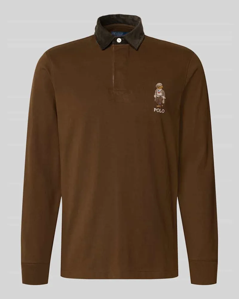 Ralph Lauren Regular Fit Poloshirt mit Logo-Stitching Modell 'Rug Dunkelbraun