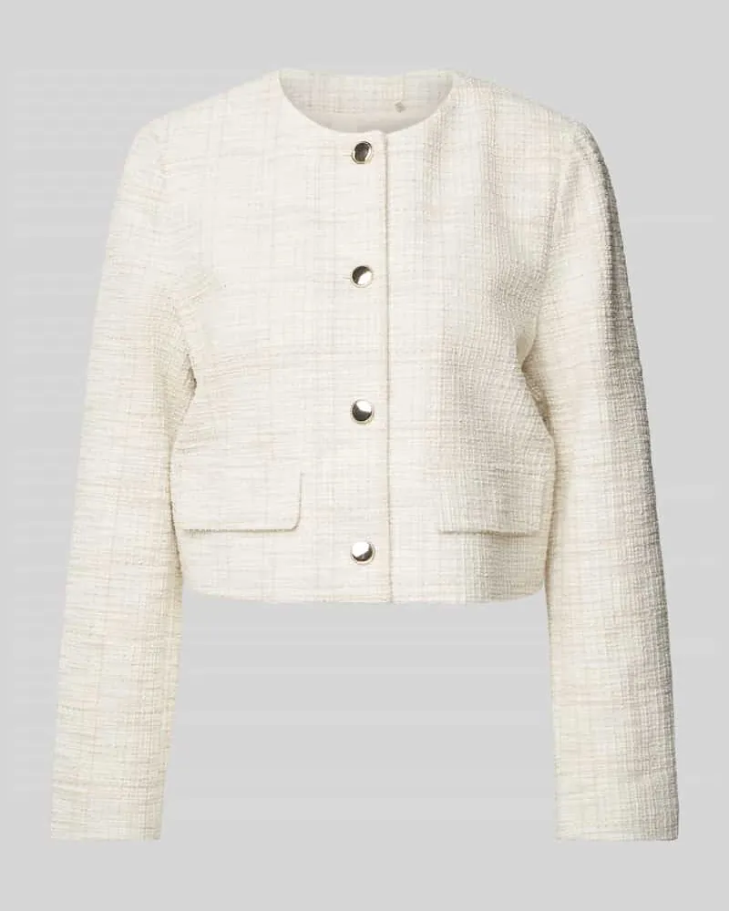 S.Oliver Regular Fit Kurzblazer in Bouclé-Qualität mit Effektgarn Offwhite