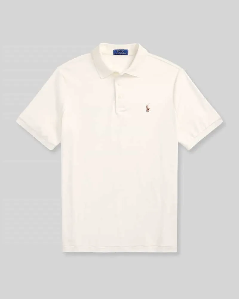 Ralph Lauren Regular Fit Poloshirt aus reiner Baumwolle Offwhite