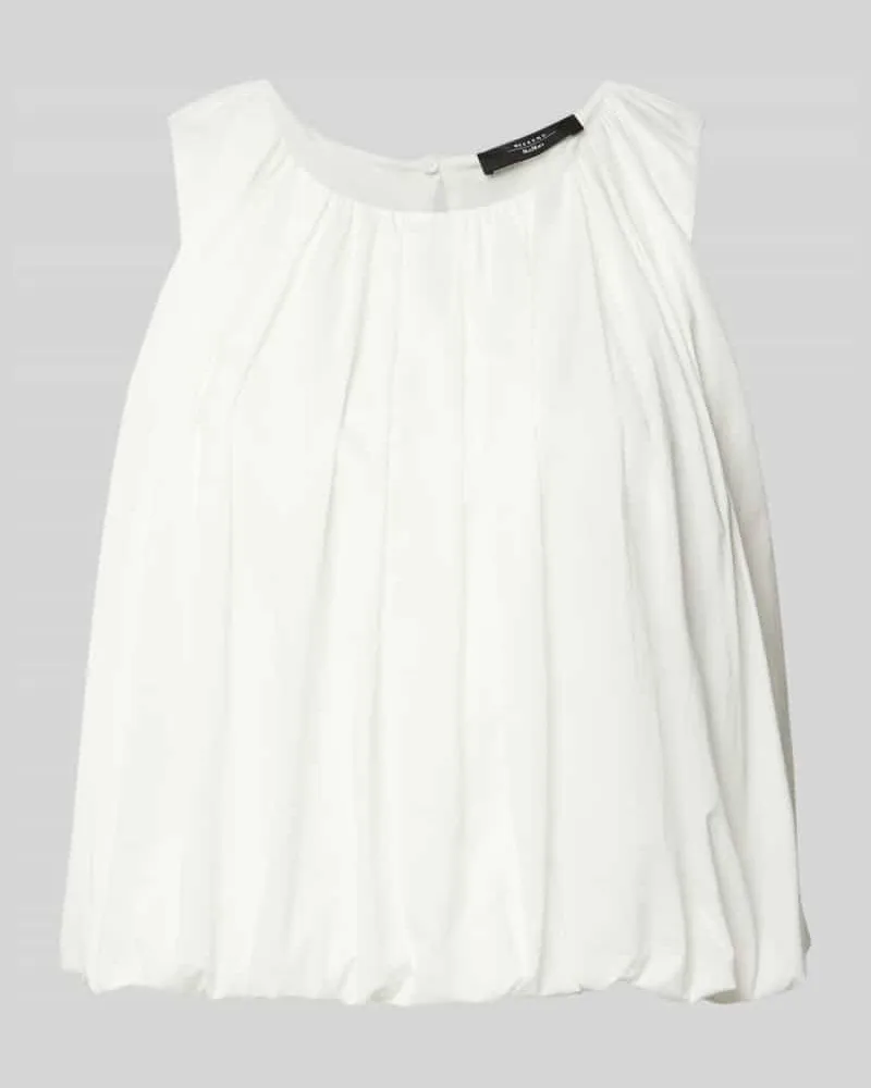 Max Mara Regular Fit Blusentop aus reiner Baumwolle Modell 'ANGEL Weiss