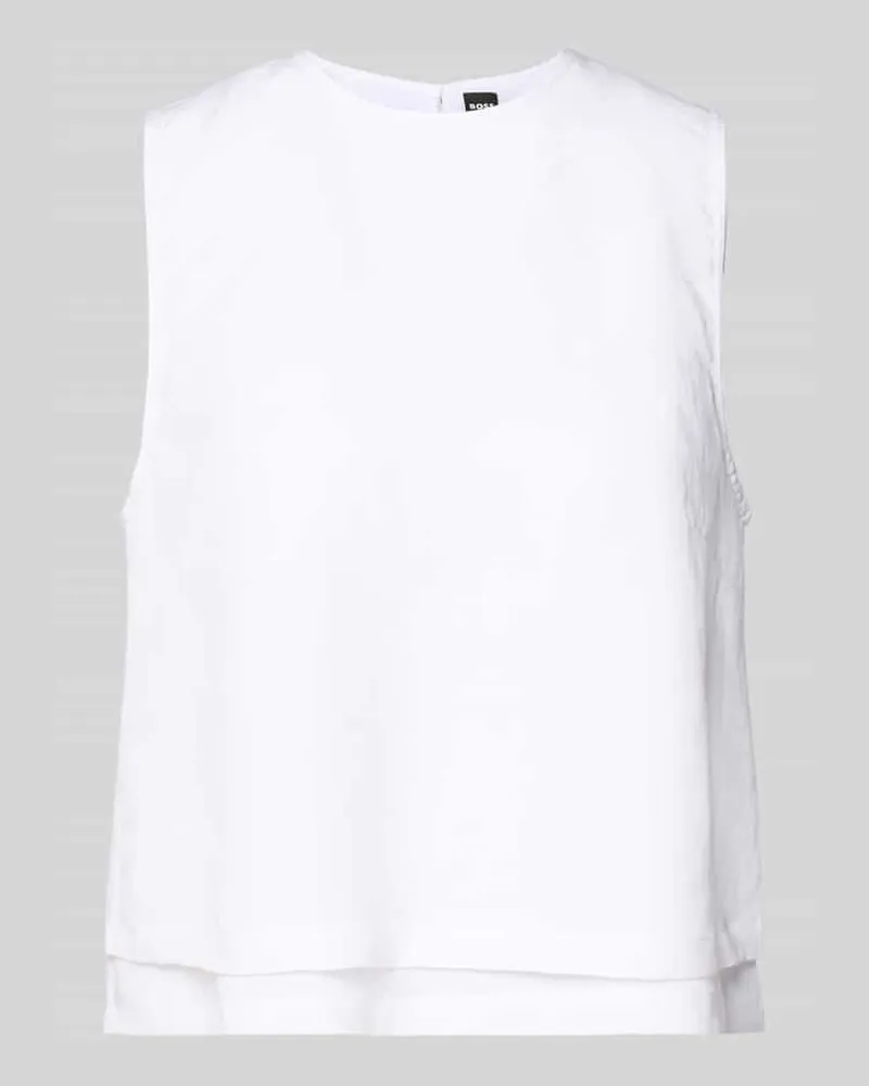 HUGO BOSS Blusentop mit offenem Rücken Modell 'BLINY Weiss