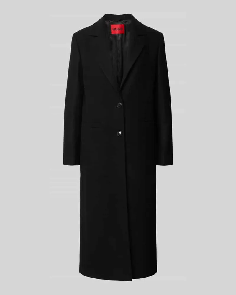 HUGO BOSS Comfort Fit Wollmantel mit 2-Knopf-Verschluss Modell 'MOJENI Black
