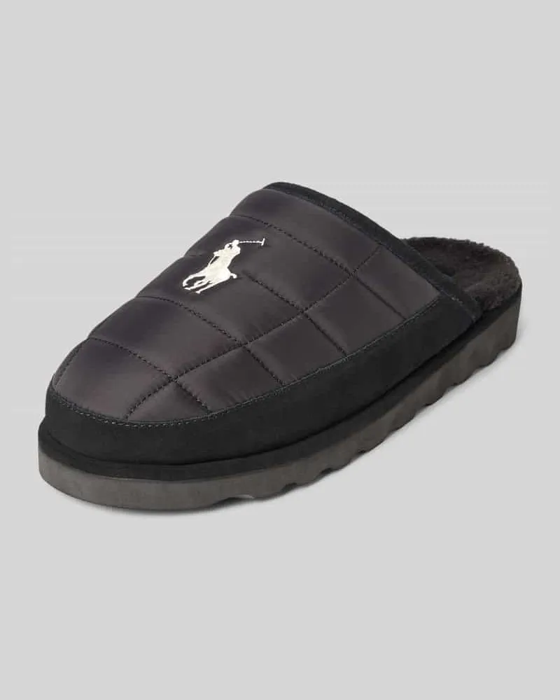 Ralph Lauren Hausschuhe mit Steppnähten und Label-Stitching Black