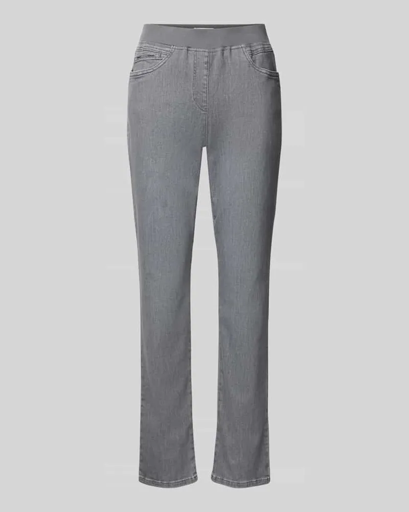 Brax Straight Fit Jeans mit elastischem Bund Hellgrau