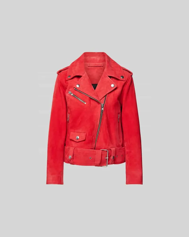 STAND Lederjacke aus echtem Leder Rot