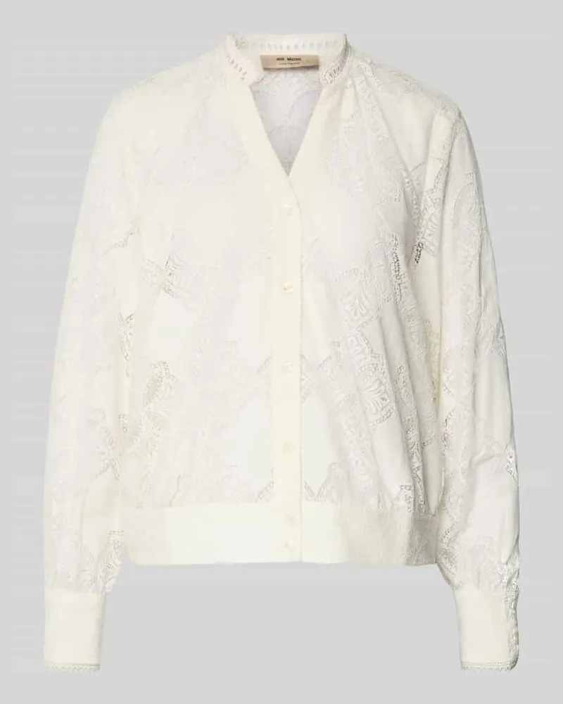 Mos Mosh Regular Fit Bluse mit Lochstickerei Modell 'Monia Ecru