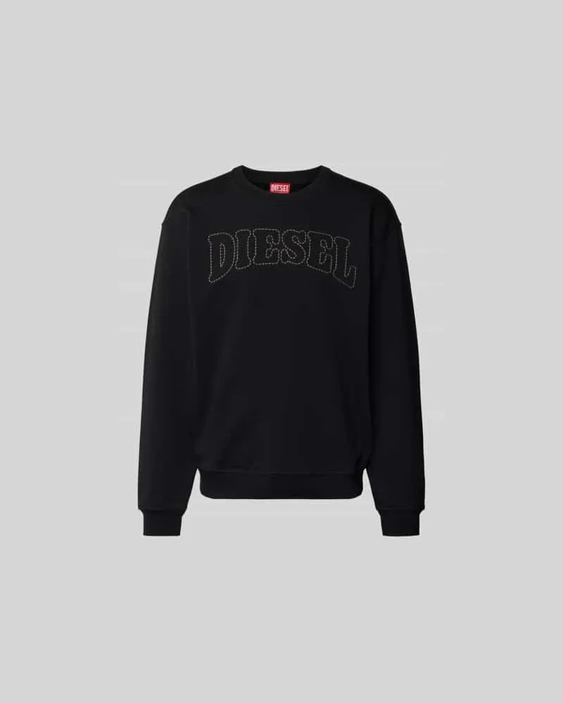 Diesel Sweatshirt mit Label-Stitching Black