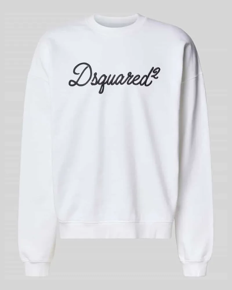 Dsquared2 Relaxed Fit Sweatshirt aus reiner Baumwolle Weiss