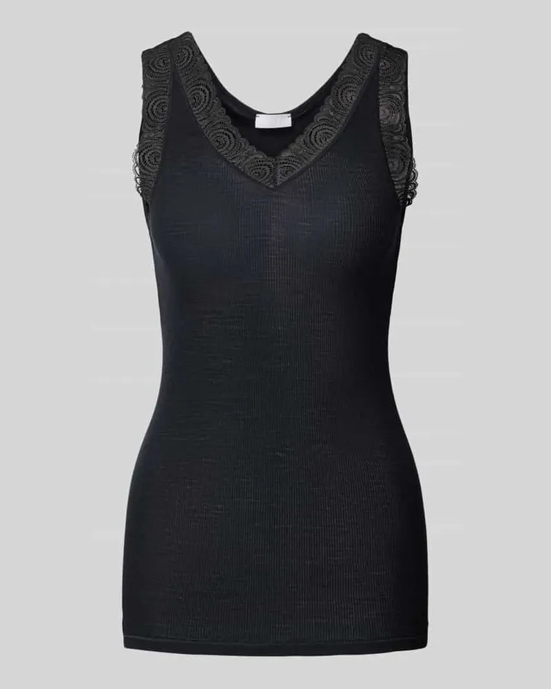 Hanro Tanktop mit Spitzenbesatz Black