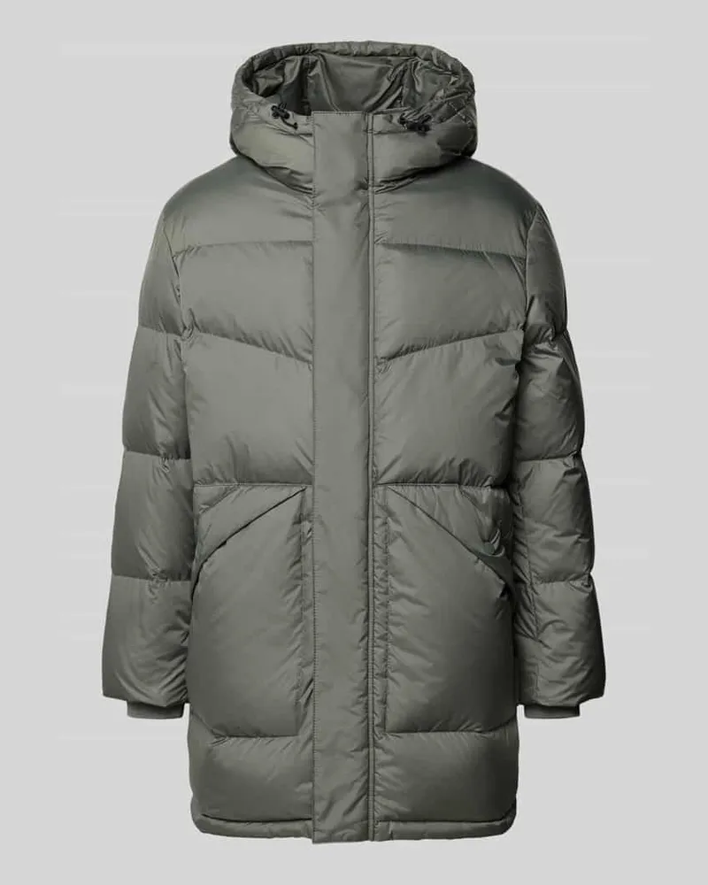 Marc O'Polo Regular Fit Steppmantel mit Kapuze Dunkelgruen