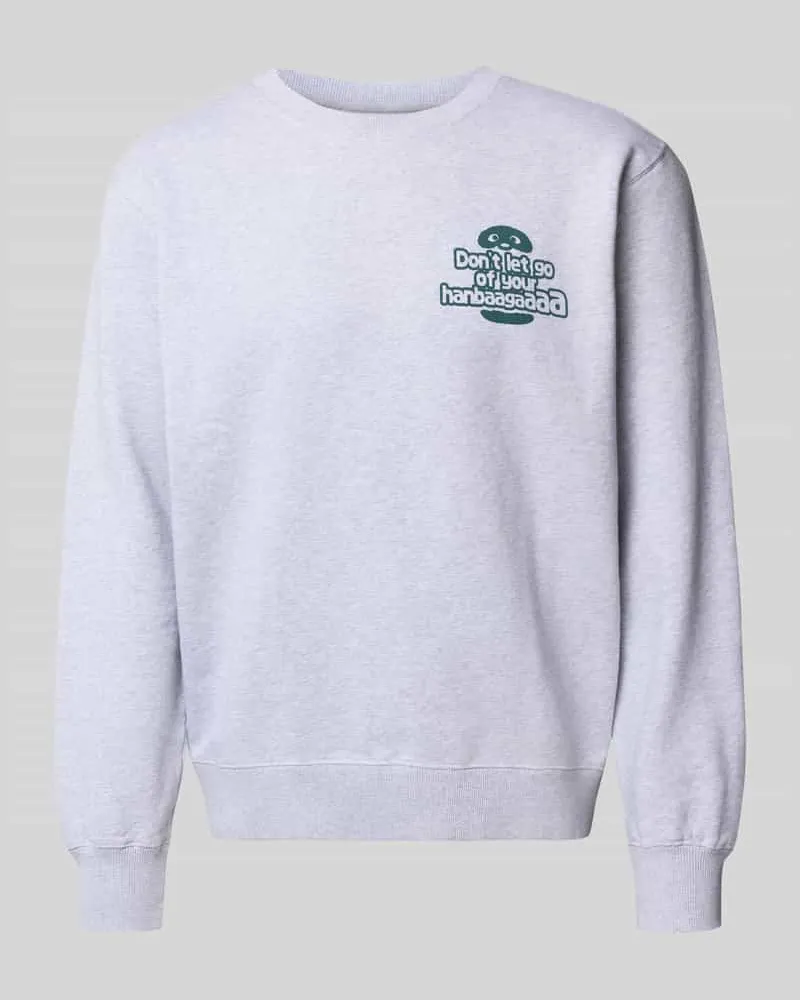 Edwin Jeans Sweatshirt mit Statement-Print Modell 'TAKUNI Hellgrau