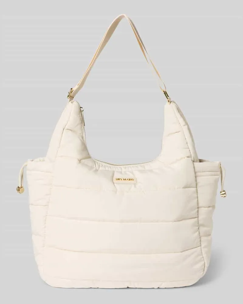 Hey Marly Handtasche mit Label-Applikation Modell 'Alltime Buddy Ecru