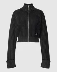 Calvin Klein Cardigan mit durchgehendem Reißverschluss Black