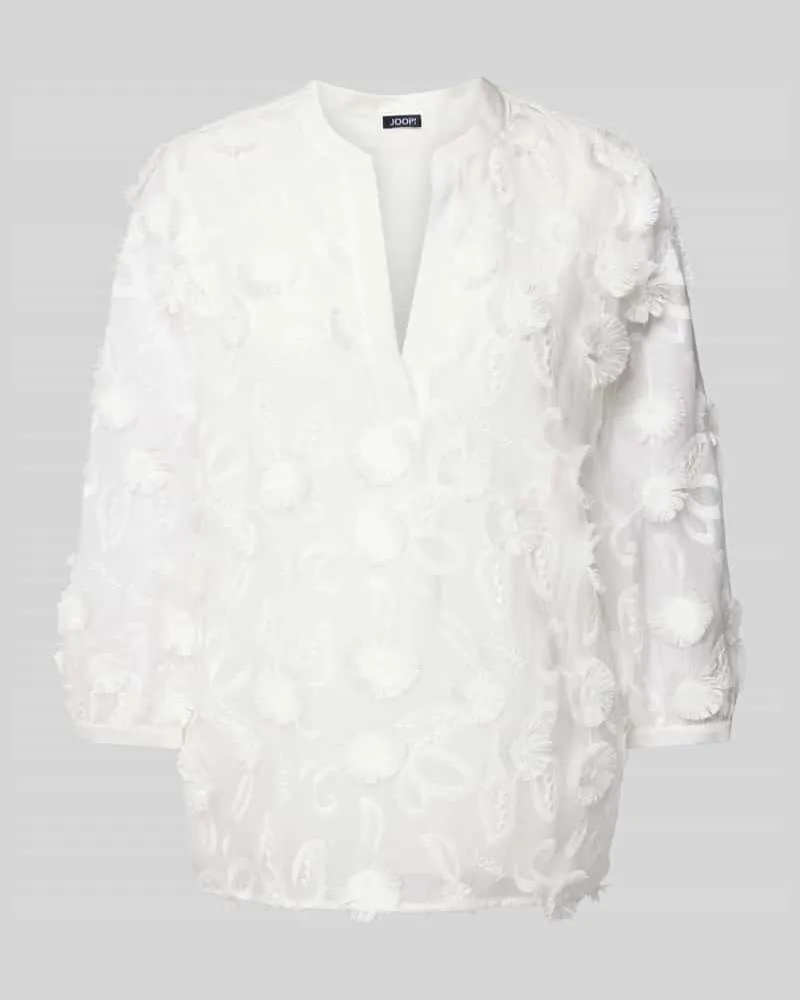 JOOP! Relaxed Fit Bluse mit 3/4-Arm Modell 'Belle Offwhite
