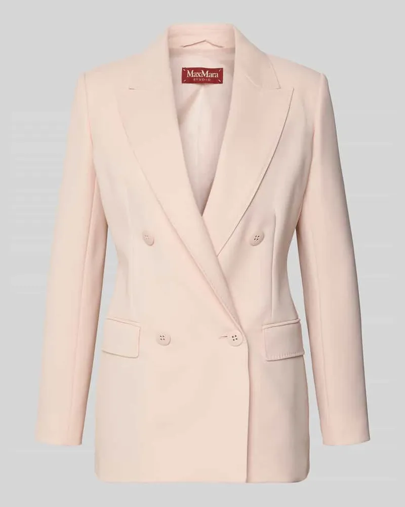 Max Mara Regular Fit Longblazer aus reiner Schurwolle Hellrosa
