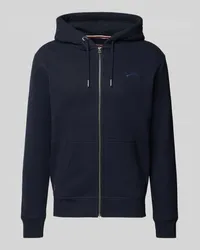 Superdry. Sweatjacke mit Label-Stitching Dunkelblau