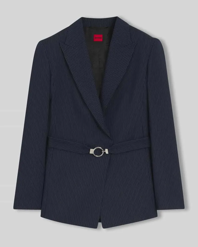 HUGO BOSS Regular Fit Blazer mit Gürtel-Detail Marine