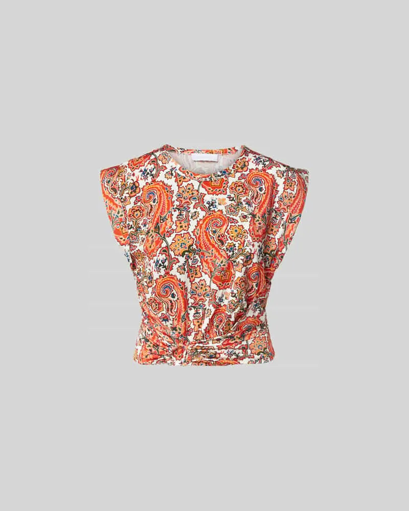 Paco Rabanne T-Shirt mit Raffungen Orange