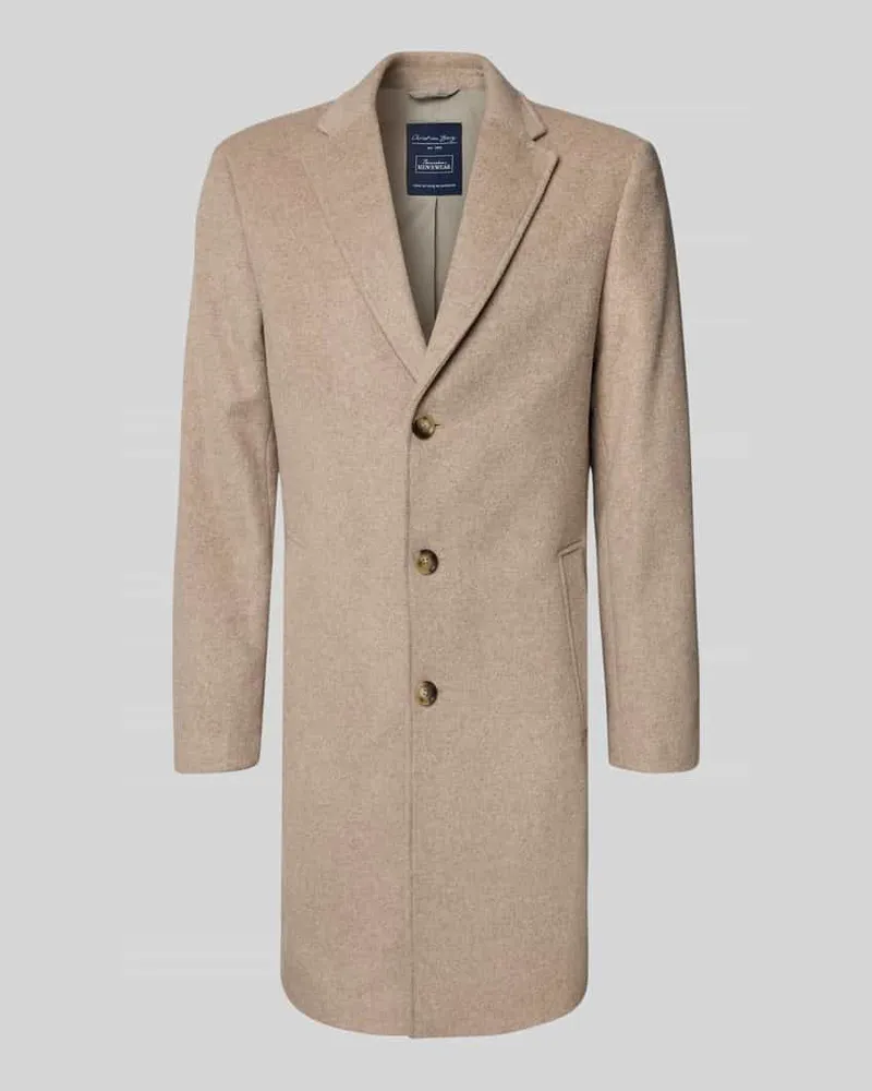 Christian Berg Wollmantel mit Reverskragen Beige