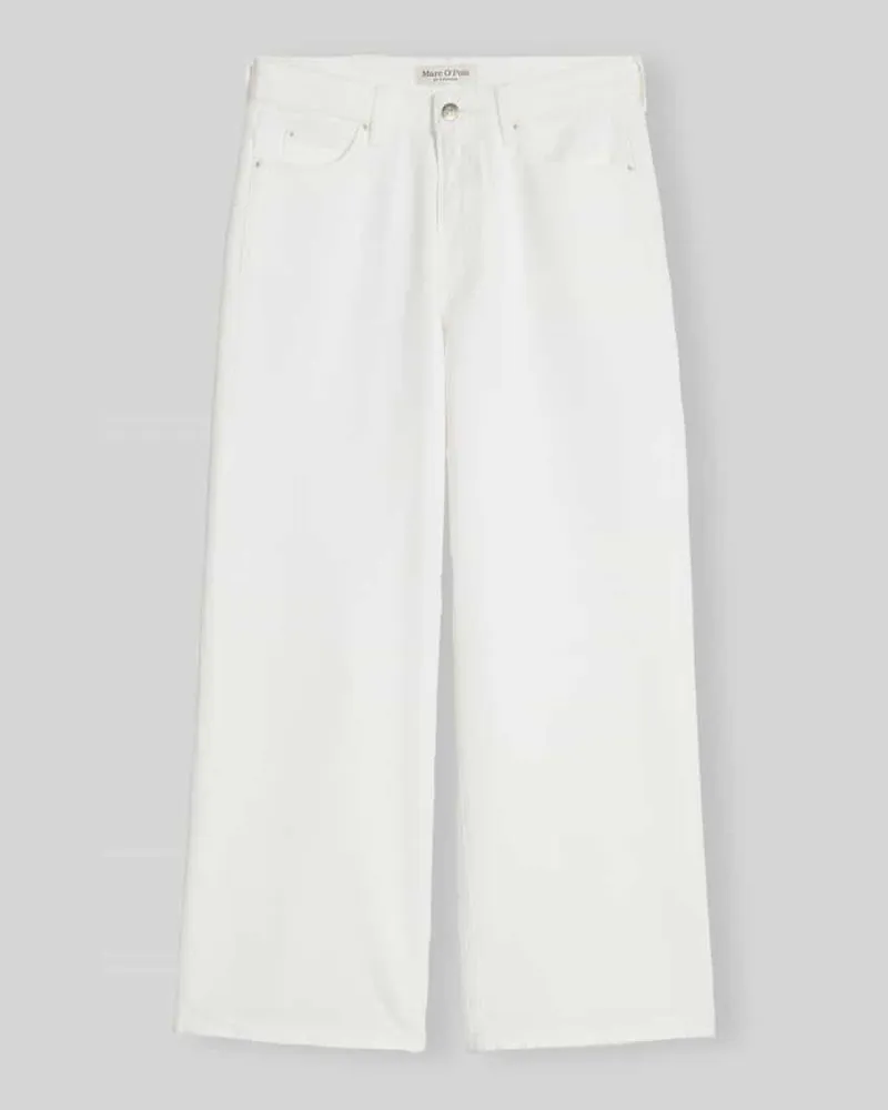 Marc O'Polo Cropped Fit Culotte aus Baumwoll-Mix Weiss