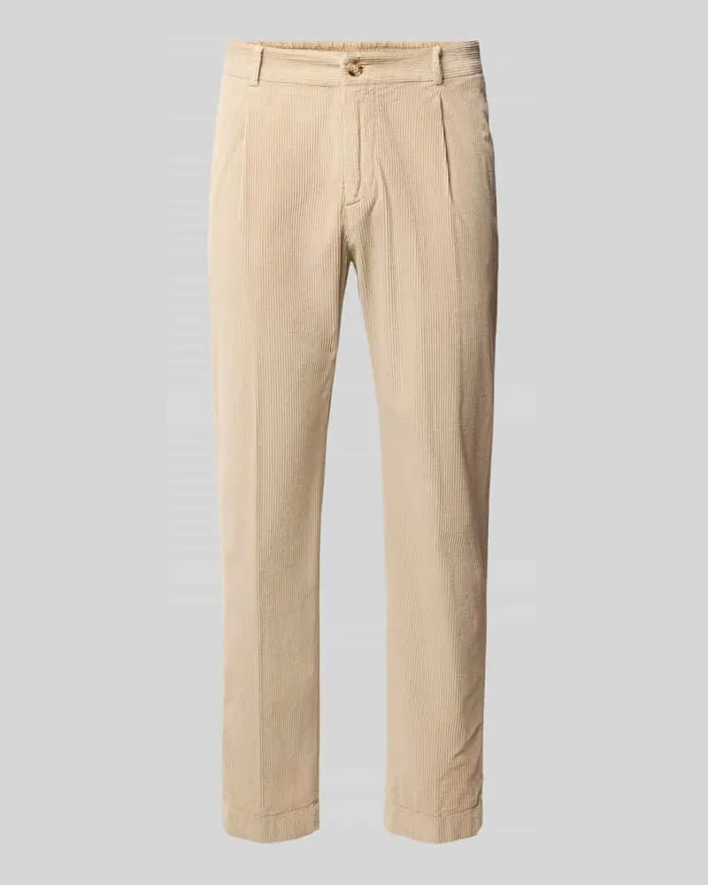 JOOP! Bundfaltenhose mit Cordstruktur Beige