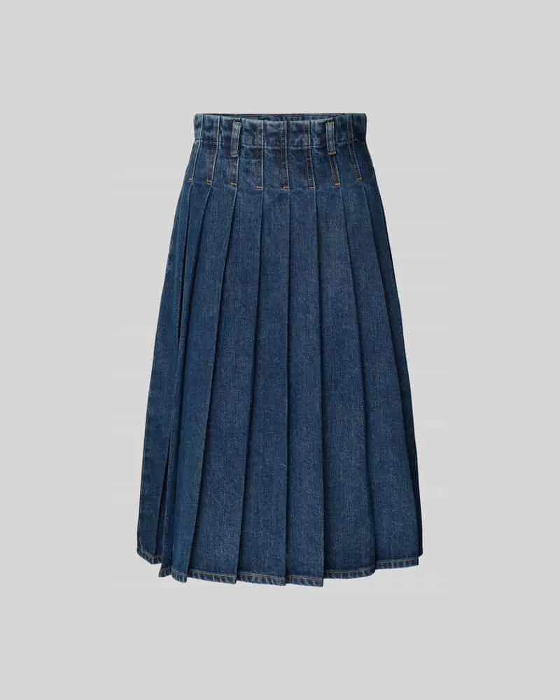 Self-Portrait Jeansrock mit Reißverschluss Jeansblau