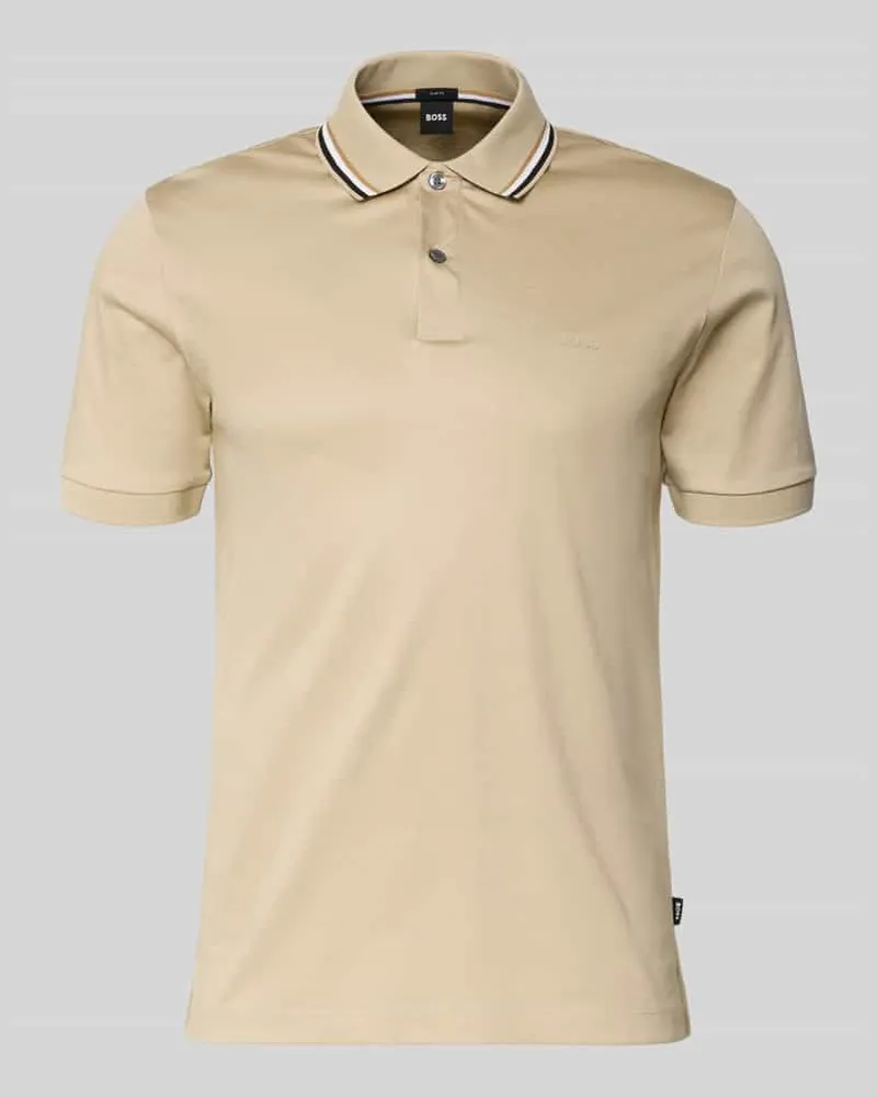 HUGO BOSS Slim Fit Poloshirt aus reiner Baumwolle Modell 'PENROSE 38 Beige