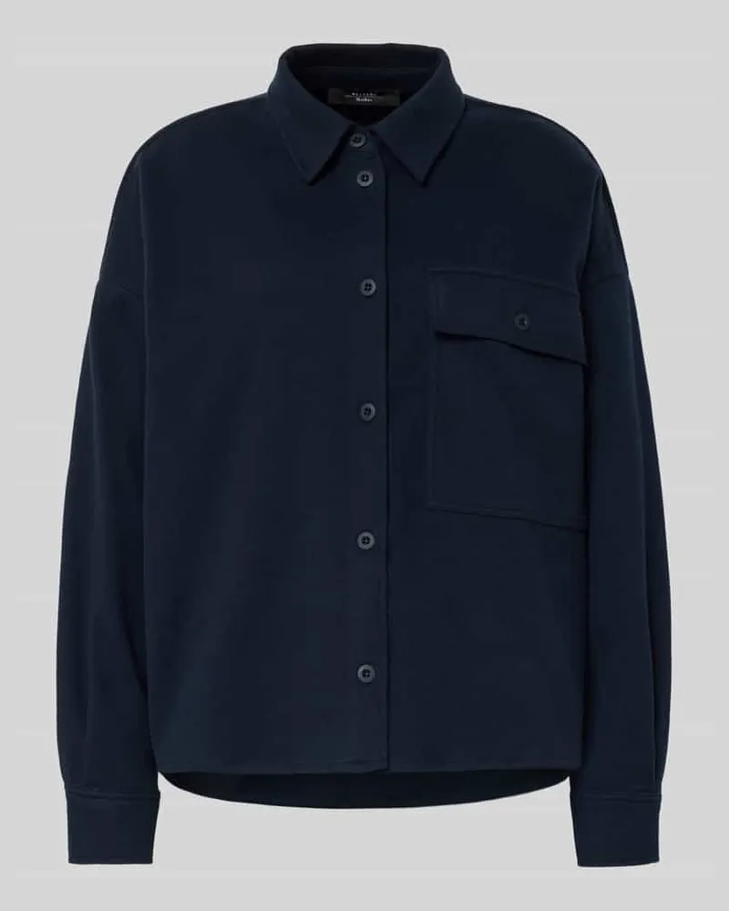 Max Mara Oversized Hemdbluse mit Baumwoll-Anteil Modell 'NANCY Marine