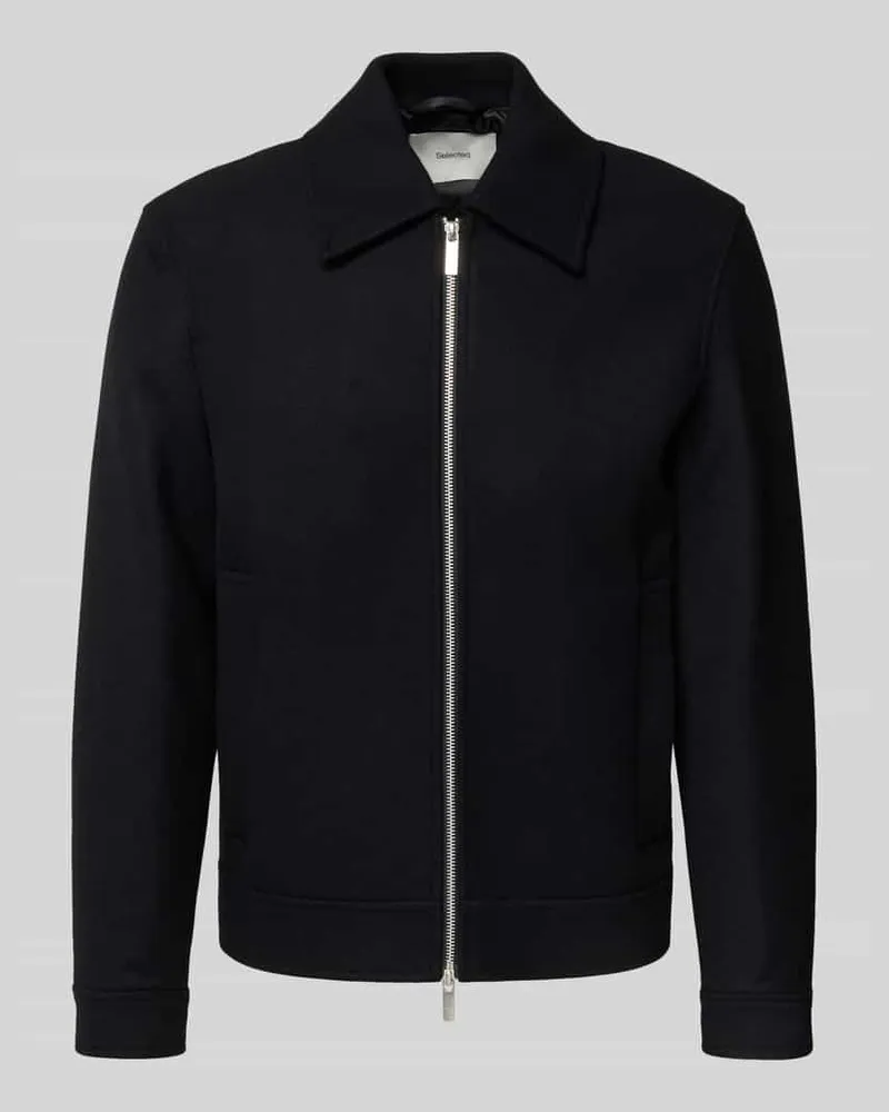Selected Homme Regular Fit Jacke aus Woll-Mix Black