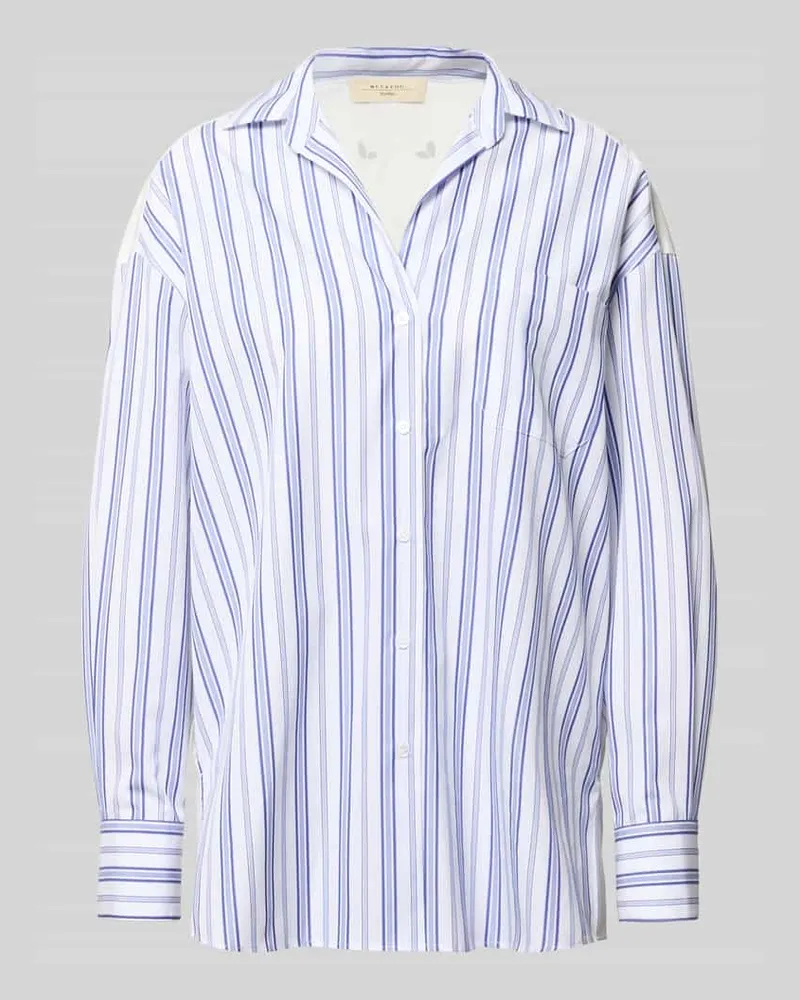 Max Mara Loose Fit Hemdbluse aus reiner Baumwolle Blau